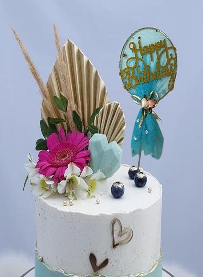 pop colours Happy Birthday Cake Toppers | With Net cake topper | Special Cake Decoration Topper | Exquisite Cake Toppers | 1 Pcs (Sky Blue) - Image 4